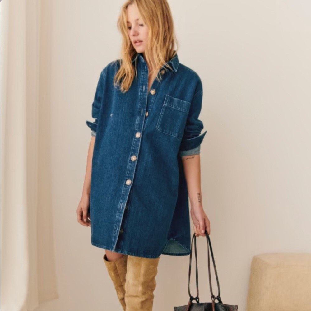 Sezane Denim Shirt Dress BAND NEW WITH TAGS! Never worn!